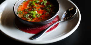 Chawan mushi-style savoury custard with steamed foie gras and blue swimmer crab.