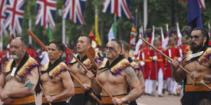 Maori performers during the Platinum Jubilee Pageant outside Buckingham Palace in London,on June 5,2022.