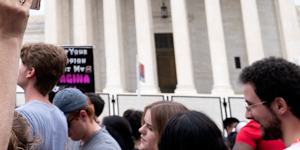 Protests following the US Supreme Court’s decision to overturn Roe v Wade.