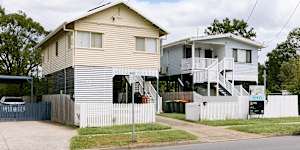 Raised homes due to the flood threat in Brisbane.