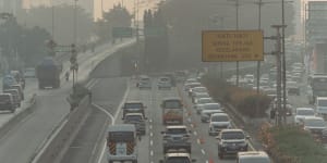 The smog is so thick that doctors have urged residents to wear masks and avoid walking outdoors.