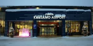Kuusamo Airport has on security check point for domestic and international flights.