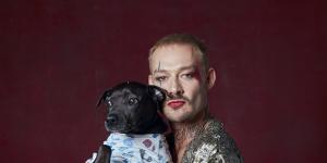 Daniel Johns with his dog Gia,who accompanied him through his recent spell in rehab.