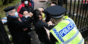 Hong Kong protester says he was ‘dragged’ into Chinese consulate in Manchester and beaten GIF