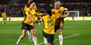 Scenes of jubilation from the Matildas’ friendly 2-0 win over England in Brentford,London.