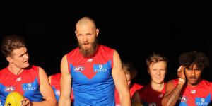 Max Gawn,centre,has helped create a new culture at Melbourne. 