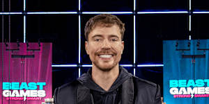 MrBeast (aka Jimmy Donaldson),giving his all on his reality show Beast Games.