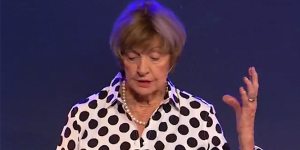 Margaret Court during her Sunday sermon at the Victory of Life Centre in Perth.