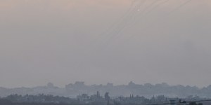 Rockets are fired from Gaza into Israel on Friday.
