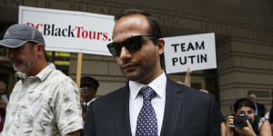 George Papadopoulos,former campaign adviser for US President Donald Trump,in federal court in September 2018. 