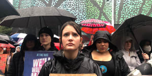 Sydneysiders rally for abortion rights after Roe v Wade shock