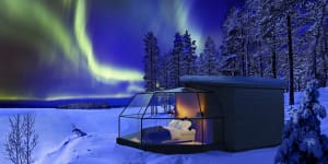 The Northern Lights season in Lapland spans from mid-August until early April,but the night we are booked to stay in an igloo is preceded by days of extreme snow fall and grey skies.