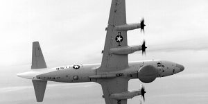 A US navy EP-3E surveillance plane similar to the one that collided with a Chinese fighter jet on April 1,2001. 