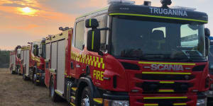 The Truganina fire truck at Orbost.
