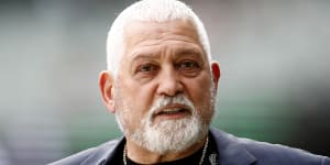 Mick Gatto at Shane Warne’s memorial service in March.