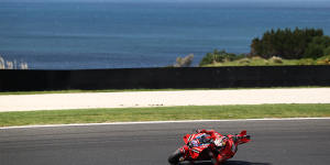 Jack Miller rides his Ducati during free practice. 