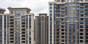 Residential buildings under construction at the Tao Yuan Tian Jing project developed by China Evergrande in Yangzhou.