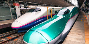 Tokyo,Japan - March 16,2016:Series E5 and series E2 shinkansen'bullet trains'waiting to depart at Tokyo station sunapr17cover iStock TRAVELLER Mal Chenu easter quiz 2022 reuse permitted for print and online 