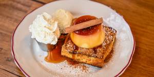 Honey butter toast with creme caramel.