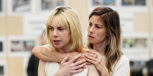 Charlotte Friels (left) and Brooke Satchwell in rehearsals. They play a mother and daughter in Oil. 