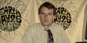 RFK Jr,an environmental lawyer,on Earth Day in 1995.