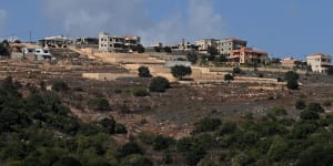 Homes and buildings in Lebanon seen from the Israeli town of Margaliyot.