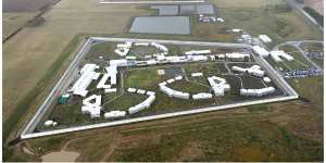 Marngoneet Correctional Centre in the foreground with Barwon Prison behind.