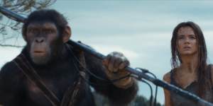 Noa (left,Owen Teague) and Nova (Freya Allen) in the 10th Planet of the Apes film.