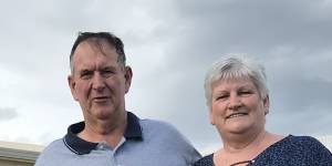 John and Kathy Mahon happy together in new Grantham,but with sober memories of the devastation of 2011.