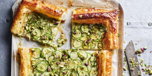 This zucchini tart is easy and cheesy.