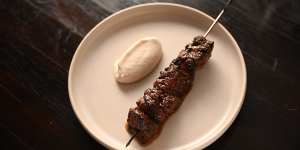 Go-to dish:Kangaroo skewer with pine nut puree.