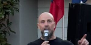 Matt Trihey of the “National Workers Alliance” at a pre polling booth in Brighton on Friday.