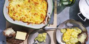 Curried fish gratin.