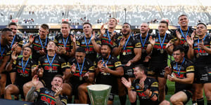The Panthers celebrate their NSW Cup triumph.