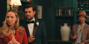 Anna Konkle,Jack Whitehall and John Cho in season two of The Afterparty.