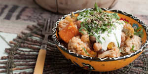 Serve this vegetable tagine with cous cous and yoghurt.