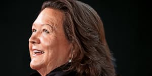 Gina Rinehart appeared at the No campaign’s victory party.