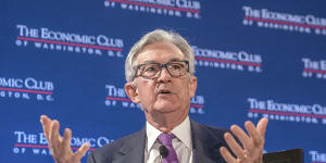 Federal Reserve Chair Jerome Powell speaks at the Economic Club of Washington.
