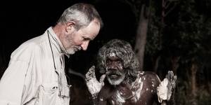 Rolf de Heer and David Dalaithngu on the set of Charlie’s Country in 2013.