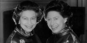Princess Margaret,right,celebrates her 50th birthday on August 21,1980 with Queen Elizabeth II.