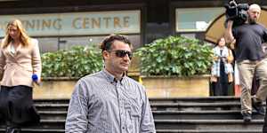 Anthony Koletti leaves Downing District Court on Thursday.