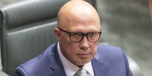 Opposition Leader Peter Dutton during question time on Wednesday.