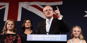 Scott Morrison claims victory in Saturday's election.