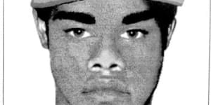 A NSW Police identikit image of one of the suspects,released at the time of Crispin’s death.