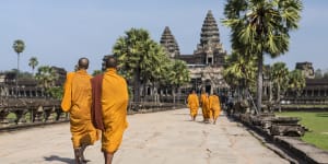 Siem Riep,Ð¡ambodia - October 20,2015:The UNESCO Heritage site of Angkor in Cambodia attracts not only foreign visitors but also local Cambodian monks who discover their Khmer heritage. xx1siem Siem Reap Cambodia OneÂ &amp;Â OnlyÂ;Â text by Mark Daffey cr:Â iStockÂ (reuseÂ permitted,noÂ syndication)Â 