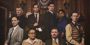 The London cast of The Mousetrap. An all-Australian cast is bringing a 70th-anniversary edition of the show to the Theatre Royal. 