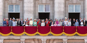 The British royal family at 2019’s Trooping the Colour parade,months before Prince Harry and Meghan Markle rocked its foundations. 