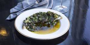 The flathead meunière ($44) winks at you from beneath its lemon-butter cloak of capers and herbs.