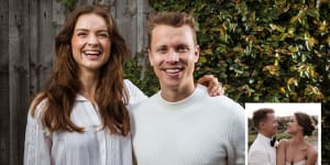 “You can still call me,Dalton,Dalt,Dolphin,whatever you like,” wrote Dalton Henshaw,pictured,right,on Instagram,about marrying Laura Henshaw (left),whose surname he has taken,noting that he was starting a new chapter “with my beautiful,driven and inspirational wife by my side as,Mr Henshaw.”