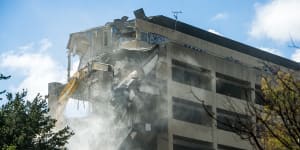 Demolition on CSIRO building in Campbell begins. 